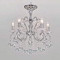 Подвесная люстра Eurosvet Collana 10096/5 хром/прозрачный хрусталь Strotskis фото Подвесная люстра Eurosvet Collana 10096/5 хром/прозрачный хрусталь Strotskis. Фото №1