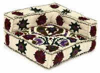 Модуль мягкий угловой  Secret De Maison MAHARAJA (mod. 10235) cotton canvas sujani, 80х80х43см, белый с цветами