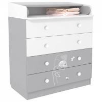 Комод пеленальный Polini kids French 1580 Amis, белый. Фото №1