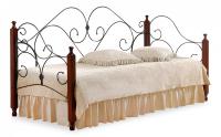 Кровать SONATA дерево гевея/металл, 90*200 см (Day bed), красный дуб/черный