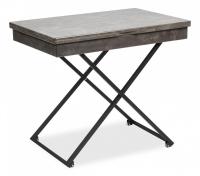Стол универсальный трансформируемый MERIDIAN МДФ/металл, 85*50*57,5см/ 110,2*85*57,5 см, Серый бетон, основание черное