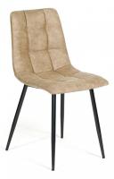 Стул  CHILLY (mod. 7094) металл,ткань наппа, 46 х 54 х 89 х 50 см, светло-коричневый/черный, PK-01 (поставляется по 4 шт)