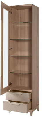 Шкаф витрина Сканди Жемчужно-белый фото Шкаф витрина Сканди Жемчужно-белый. Фото №5