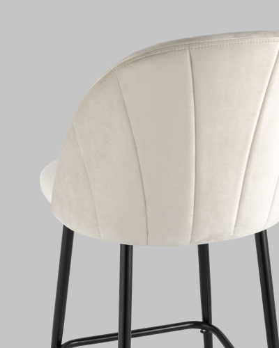 Стул полубарный Логан велюр бежевый. Фото №8