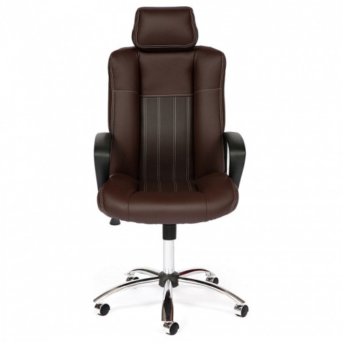 Компьютерное кресло OXFORD хром кож/зам, коричневый/коричневый перфорированный, 36-36/36-36/06 (id:  ). Фото №2