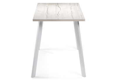 Стол деревянный Тринити Лофт 140 25 мм юта / белый матовый. Фото