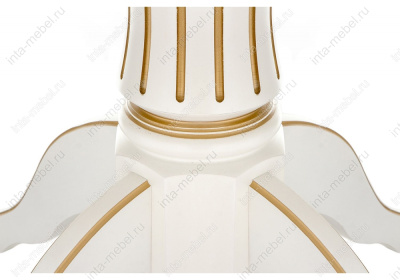 Стол деревянный Павия молочный с золотой патиной. Фото №5