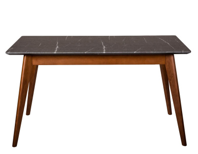 Стол Лунд раскладной 140-180 ОРЕХ-Мрамор Графит. Фото №5