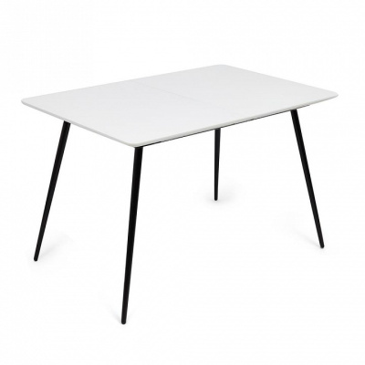 Стол VIRGO (mod.8053) металл/мдф, 120/160х80х76см, белый/черный. Фото №2