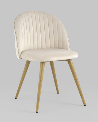 Стул Лион Страйпс велюр кремовый. Фото
