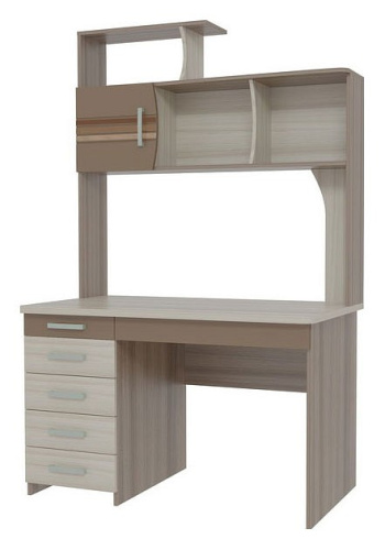 Манхэттен Надстройка стола компьютерного 1200 Ясень шимо т. /Ясень шимо с. /Капучино. Фото №2