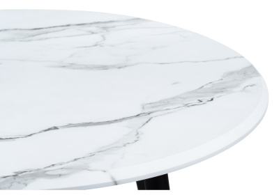 Стол деревянный Абилин 90 мрамор белый / черный матовый фото Стол деревянный Абилин 90 мрамор белый / черный матовый. Фото №4