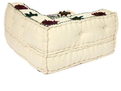 Модуль мягкий угловой  Secret De Maison MAHARAJA (mod. 10235) cotton canvas sujani, 80х80х43см, белый с цветами. Фото