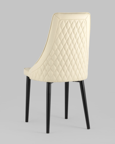 Стул Луис экокожа кремовый черные ножки. Фото №7