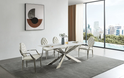 Стул Y110С бежевый бархат. Фото