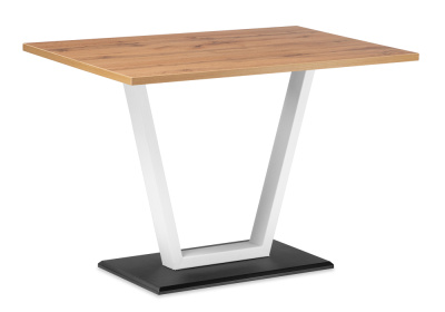 Стол деревянный Мичиган Лофт 110х70 25 мм дуб вотан / белый матовый. Фото