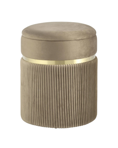 Пуф Миранда с ящиком велюр бежевый. Фото №1