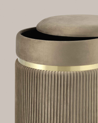 Пуф Миранда с ящиком велюр бежевый. Фото №5