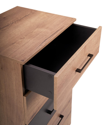 Комод с 5 ящиками Loft Дуб табак/Графит. Фото №7