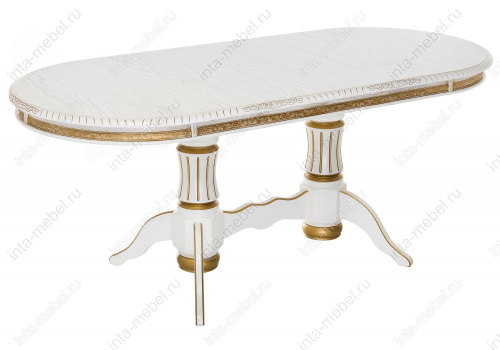 Стол Женева молочный с золотой патиной. Фото №2