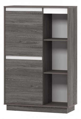 Virginia НМ 011.85 Шкаф комбинированный Левый, Белый Скандинавский/Ясень Анкор темный (KR). Фото №1