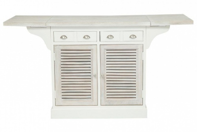 Кухонный остров Secret De Maison RIVIERA ( mod.2328 ) дерево манго, 95х100(181)х80см, Antique white/white wash. Фото №2