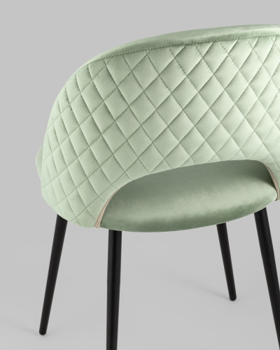 Стул Меган велюр с ромбами фисташковый. Фото №9