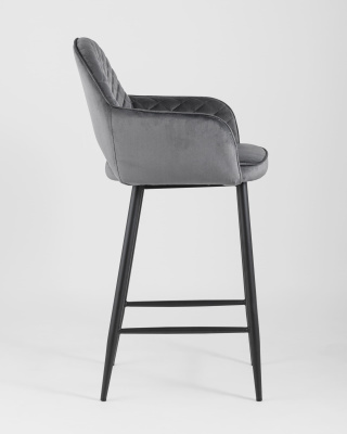 Стул полубарный Венера диамант велюр серый фото Стул полубарный Венера диамант велюр серый. Фото №4