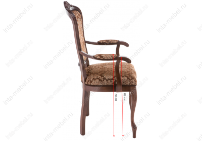 Стул деревянный Руджеро с мягкими подлокотниками орех / шоколад фото Стул деревянный Руджеро с мягкими подлокотниками орех / шоколад. Фото №2