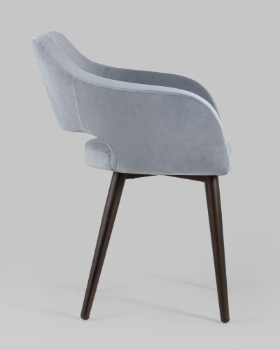 Стул с подлокотниками Саймон велюр серый. Фото №4