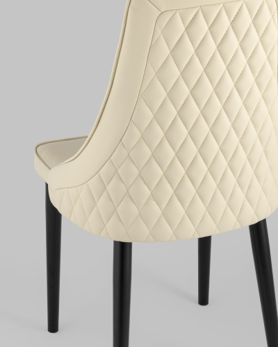 Стул Луис экокожа кремовый черные ножки. Фото №9