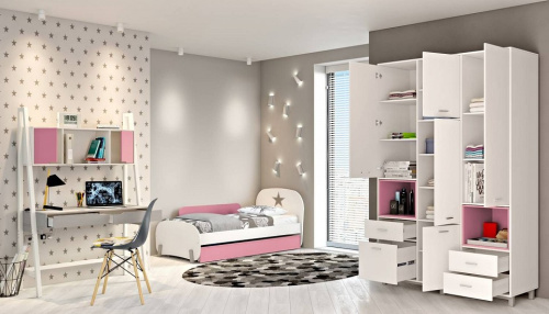 Шкаф комбинированный Polini Kids Mirum, белый. Фото №3