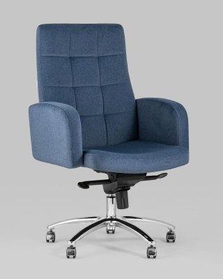 Кресло руководителя Лансет микровелюр темно-синий. Фото №3