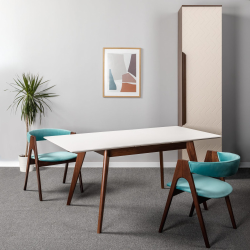 Стол Лунд раскладной 140-180 ОРЕХ-Белый. Фото №9