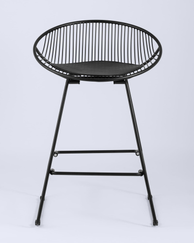 Стул полубарный UFO черный с черной подушкой. Фото №5