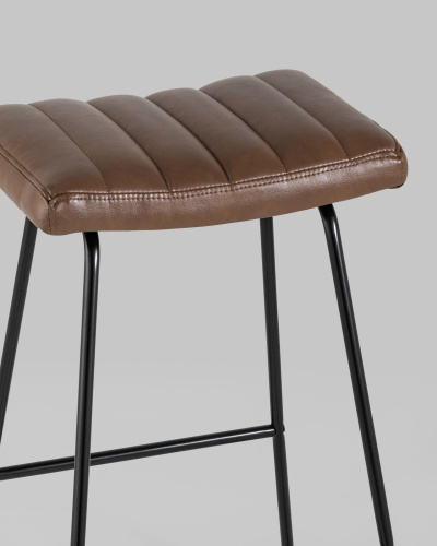 Стул барный Ковбой экокожа коричневый. Фото №6