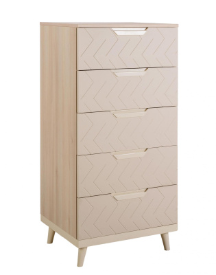 Комод с 5 ящиками Сканди Жемчужно-белый. Фото