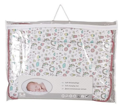 Матрас пеленальный Polini kids Единорог Сладости, розовый. Фото №5