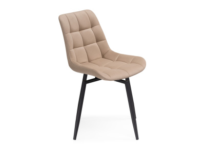 Стул на металлокаркасе Челси крутящийся велюр бежевый / черный. Фото