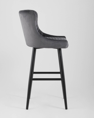 Стул барный Ститч велюр серый. Фото