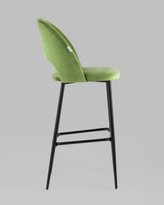 Стул барный Меган велюр травяной. Фото