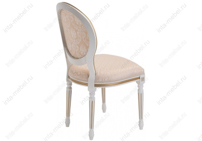 Стул деревянный Данте молочный с золотой патиной. Фото
