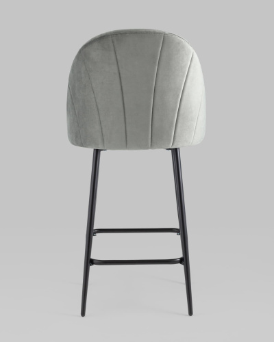 Стул полубарный Логан велюр серый. Фото №6