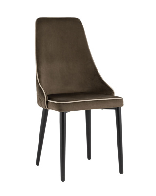 Стул Луис с кантом велюр коричневый. Фото №2