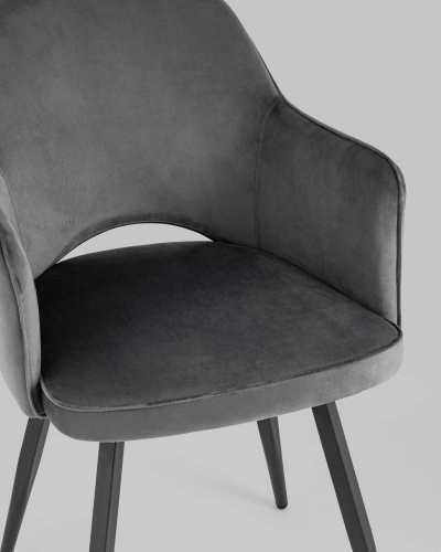 Стул Венера вращающийся велюр серый. Фото №9