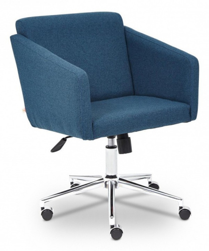 Кресло MILAN хром флок , синий, 32. Фото №1