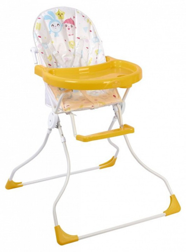 Стул для кормления Polini Kids Малышарики Солнечный день, белый. Фото №1